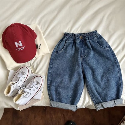 キッズボーイズルーズハーレムジーンズパンツ - image 1