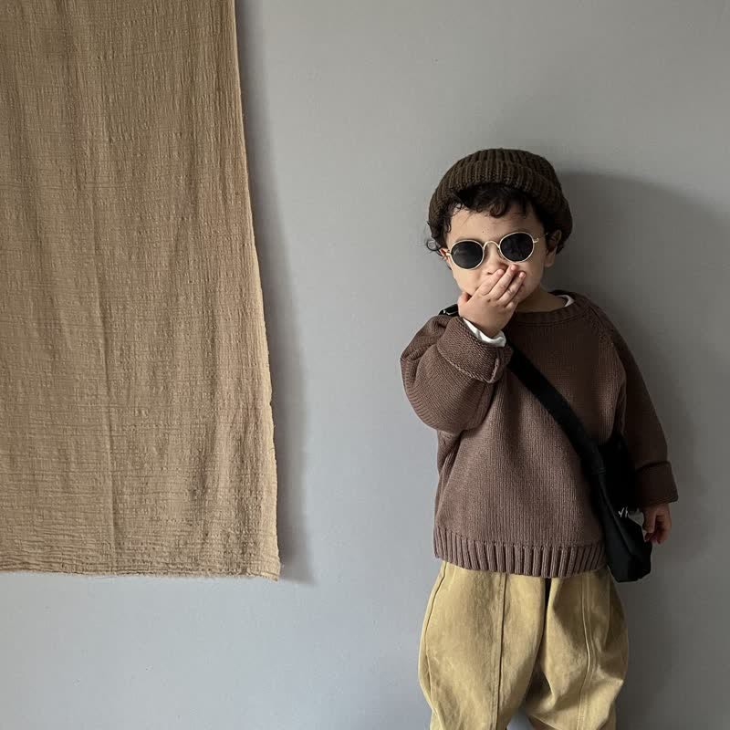 幼児用無地ゆったりリラックスセーター - image 15