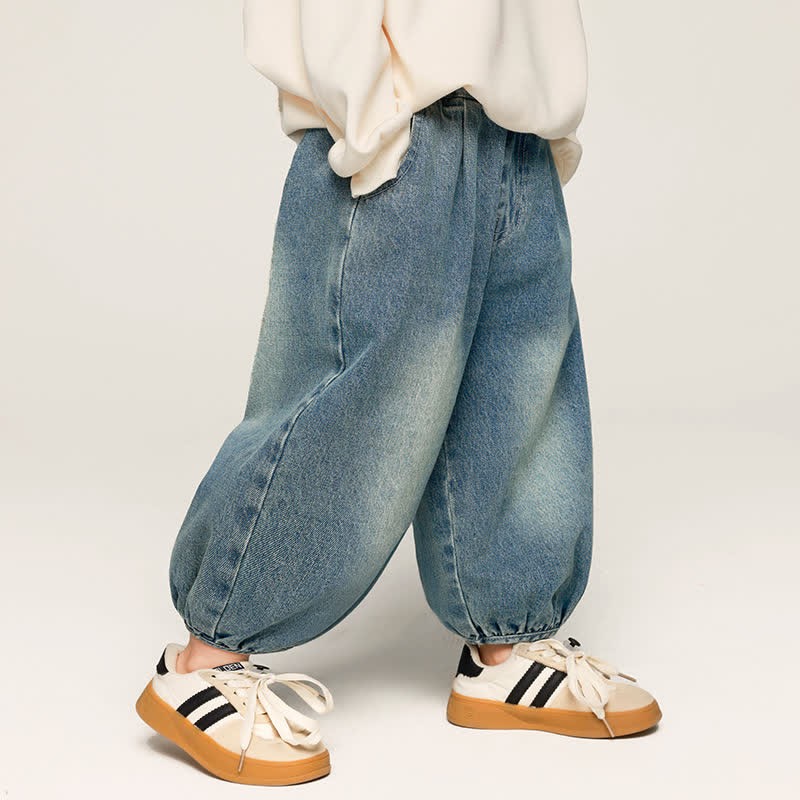 幼児用シンプルデニムジョガーパンツ - image 1
