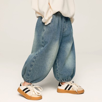 幼児用シンプルデニムジョガーパンツ - image 1