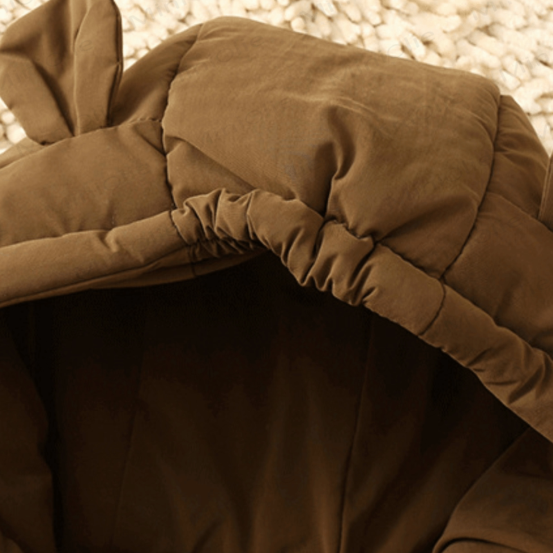 幼児用無地フード付きパファージャケット - image 7