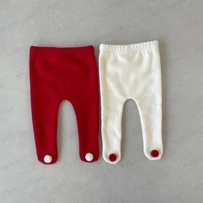 ベビークリスマスカラーの素敵なタイツ - 赤 - 18～24ヶ月 - image 1