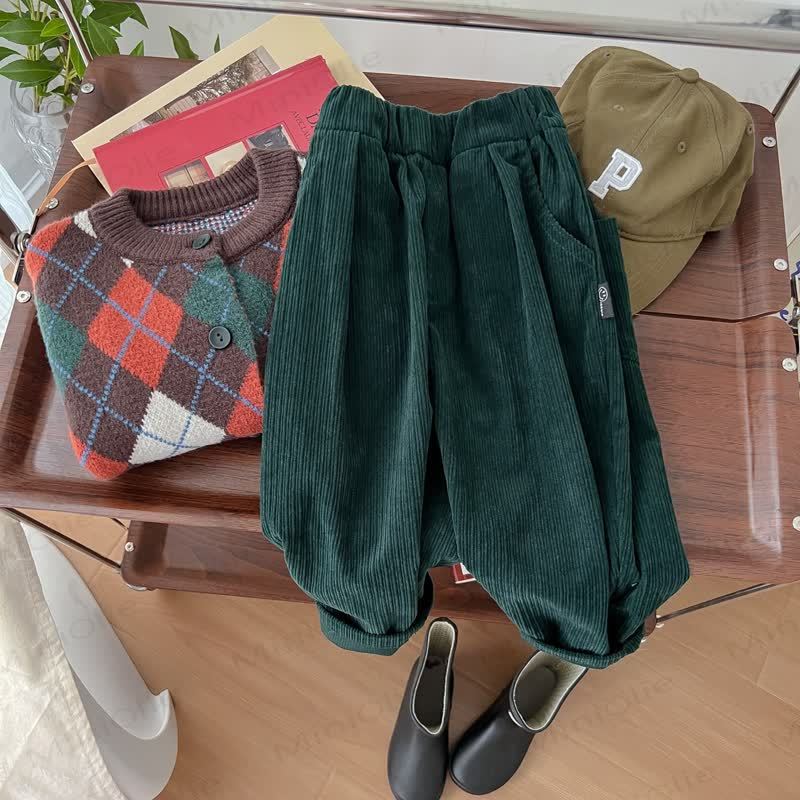 幼児男の子用コーデュロイ無地パンツ - image 3