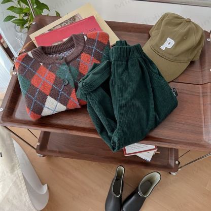 幼児男の子用コーデュロイ無地パンツ - image 6