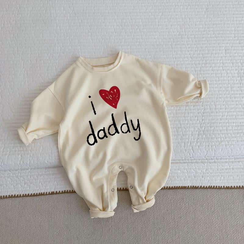 I LOVE DADDY ベビー ベージュ ロンパース - ベージュ - 2～3歳 - image 1