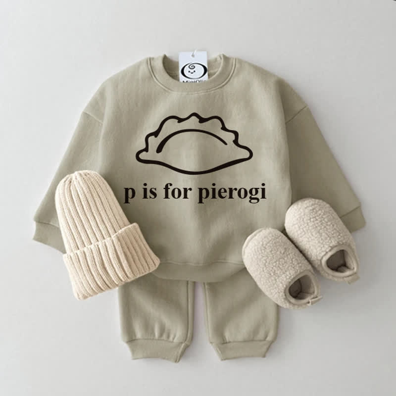 P IS FOR PIEROGI ベビー スウェットシャツ 2点セット - グレーグリーン - 2～3歳 - image 1