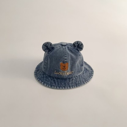 LUCKY BEAR ベビーデニムベアバケットハット - ミディアムブルー - 1歳6ヶ月～4歳 - image 6