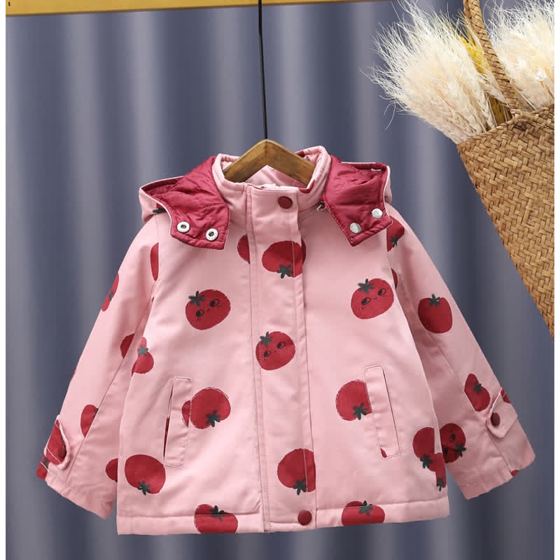 キッズガールズ トマトフード付きトレンチコート - image 2