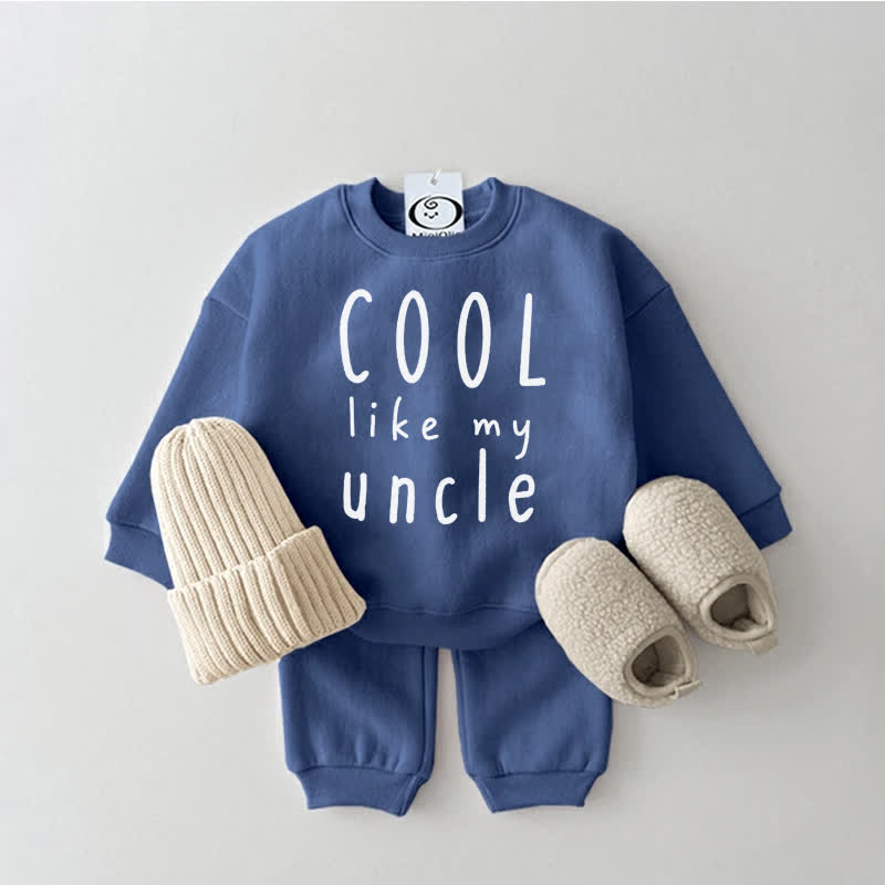 COOL LIKE MY UNCLE ベビーブルー スウェットスーツ 2ピースセット - 青 - 2～3歳 - image 1