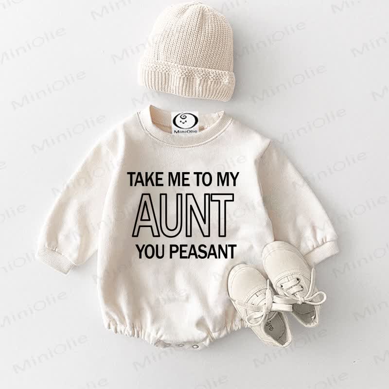 「TAKE ME TO MY AUNT YOU PEASANT」ベビーホワイトボディスーツ - 白 - 18～24ヶ月 - image 1