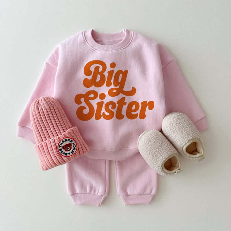 BIG SISTER ベビーピンク スウェットシャツ 2点セット - ピンク - 2～3歳 - image 1