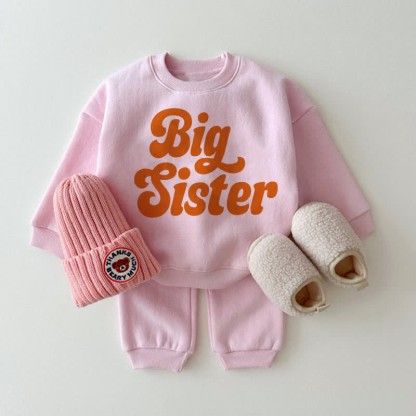 BIG SISTER ベビーピンク スウェットシャツ 2点セット - ピンク - 2～3歳 - image 1