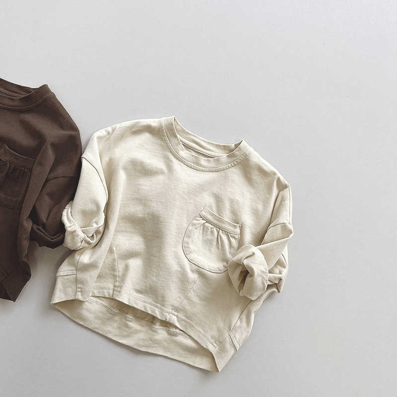 ベビー幼児用無地ルーズTシャツ - ベージュ - 8歳 - image 2