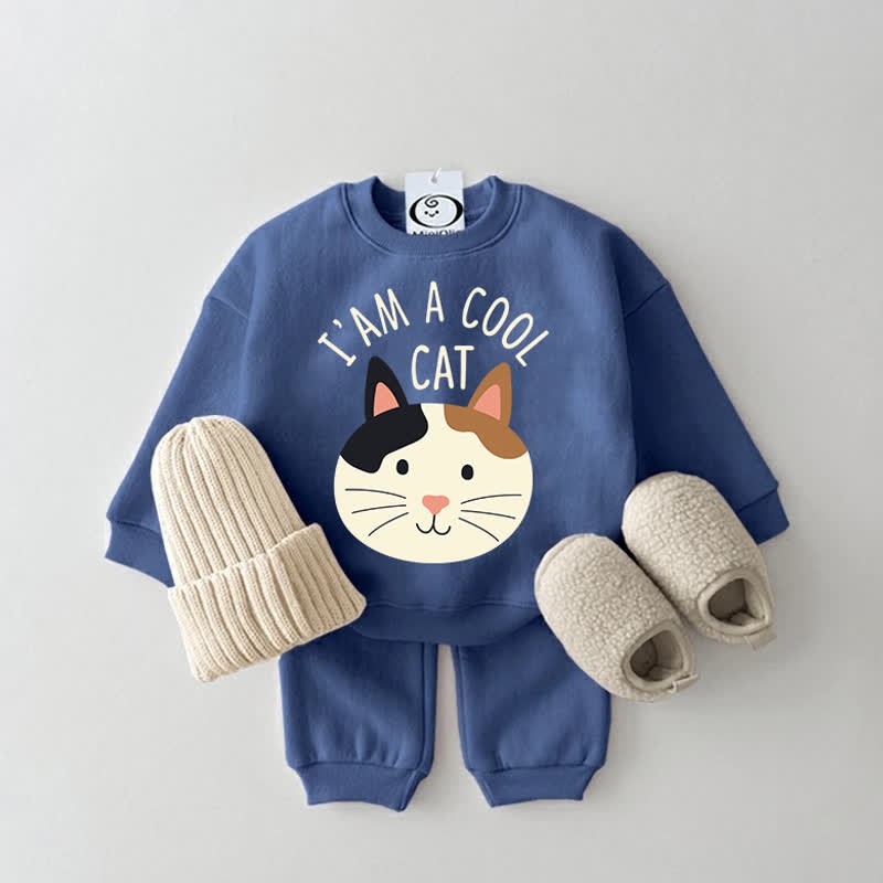I'AM A COOL CAT ベビー 2ピース ブルーセット - 青 - 2～3歳 - image 1