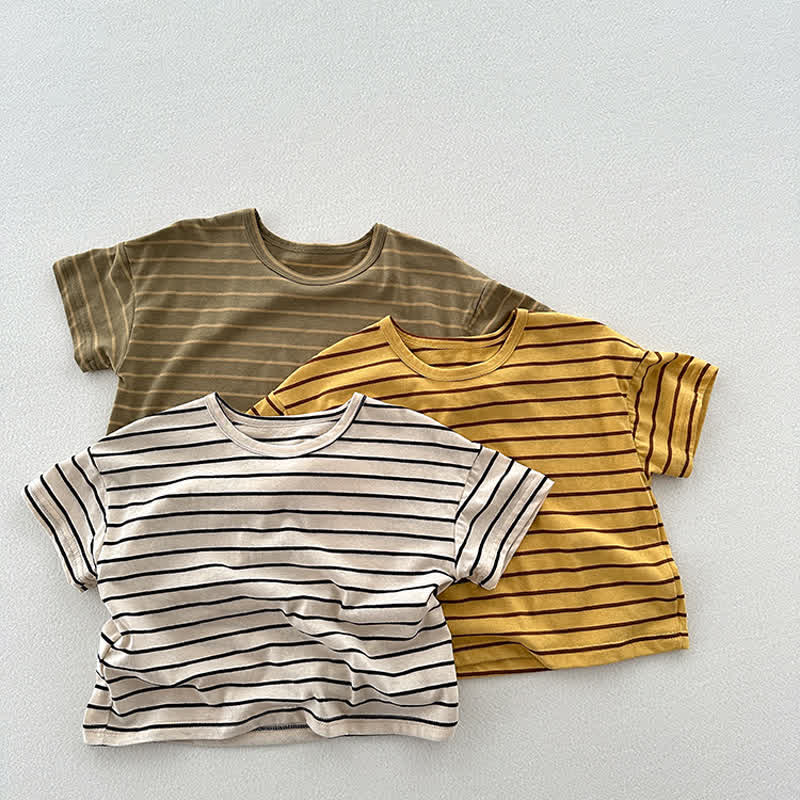 幼児用ストライプカジュアルTシャツ - image 2