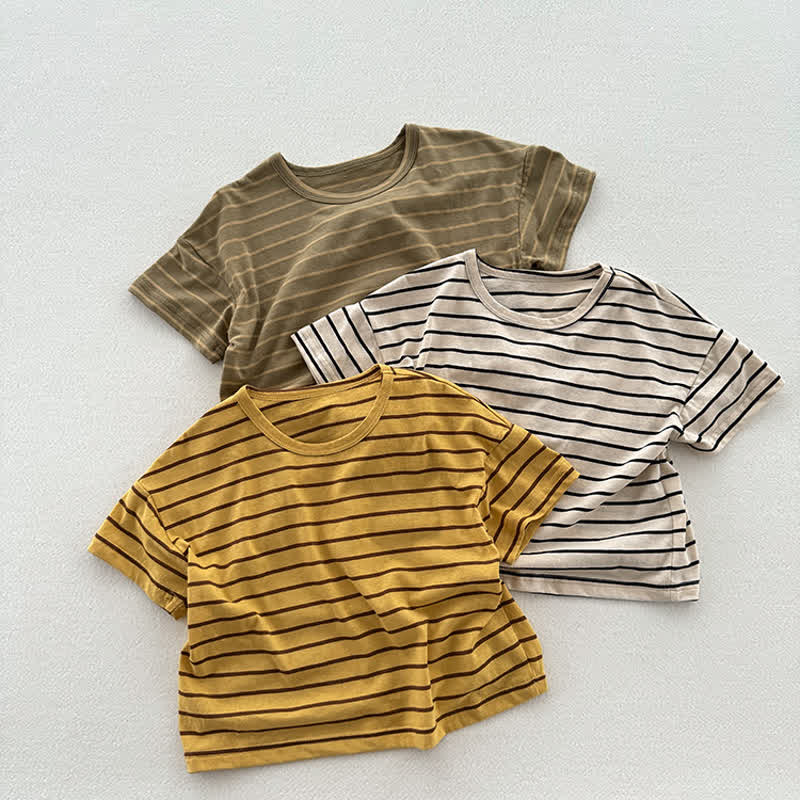 幼児用ストライプカジュアルTシャツ - image 1