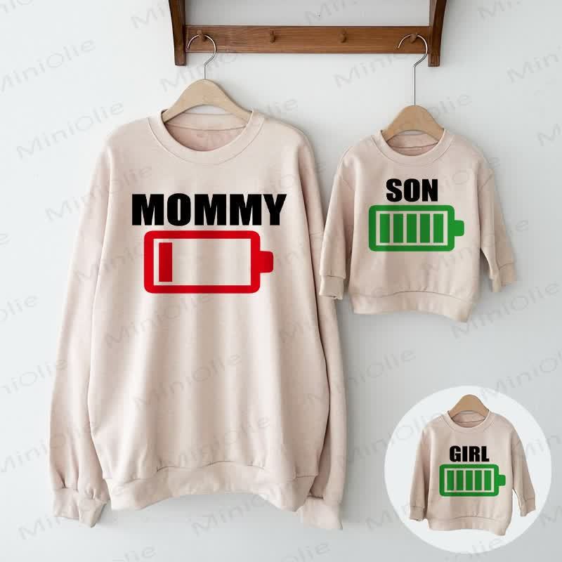 MOMMY/SON/GIRLママと私 バッテリー スウェットシャツ - image 1