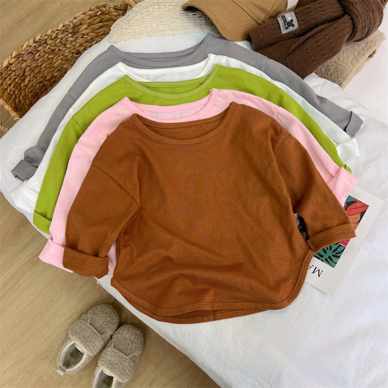 幼児用ゆったり無地ベースレイヤーTシャツ - image 1
