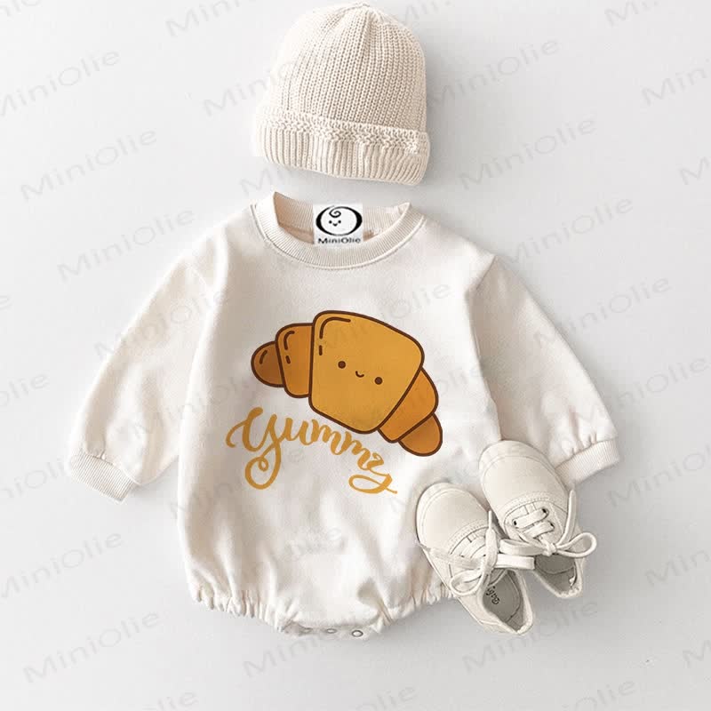 YUMMYベビークロワッサンホワイトボディスーツ - 白 - 18～24ヶ月 - image 1