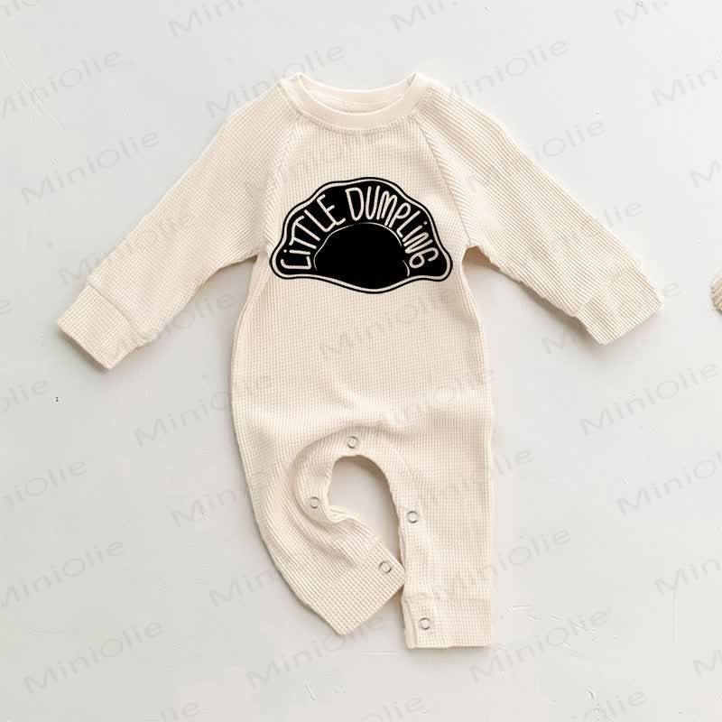LITTLE DUMPLINGベビーワッフル ベージュ ロンパース - ベージュ - 18～24ヶ月 - image 1