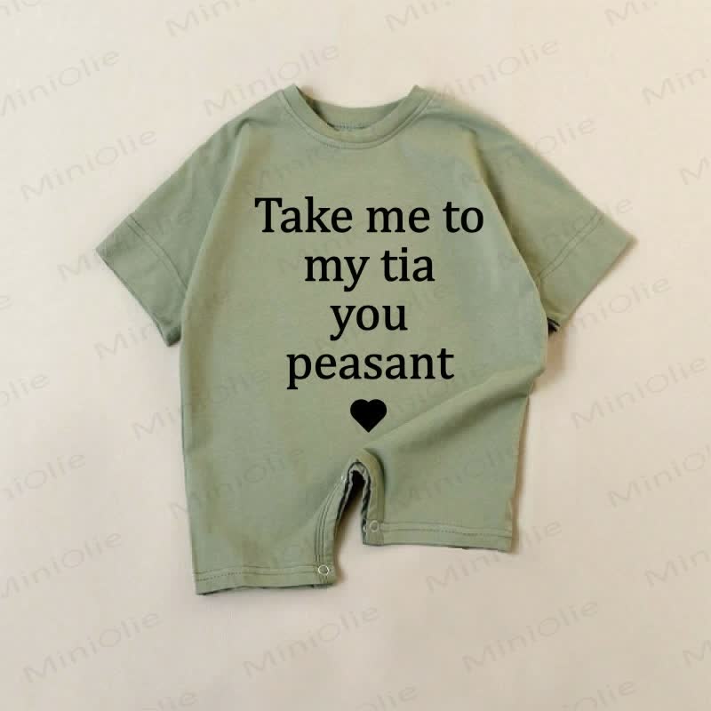 TAKE ME TO MY TIA YOU PEASANTベビーグリーンロンパー - 緑 - 18～24ヶ月 - image 1