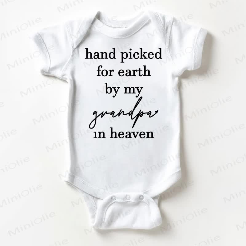 HAND PICKED FOR EARTH BY MY GRANDMA/GRANDPA IN HEAVENベビーホワイトボディスーツ - おじいちゃん - 18～24ヶ月 - image 2
