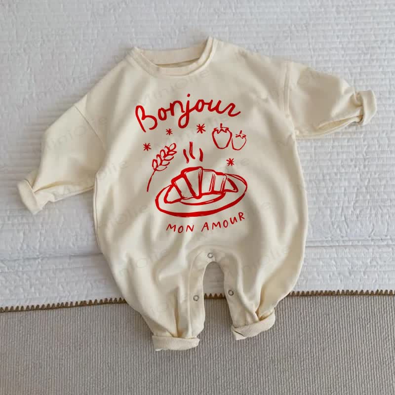 BONJOUR MON AMOUR ベビー ベージュ ロンパース - ベージュ - 2～3歳 - image 1