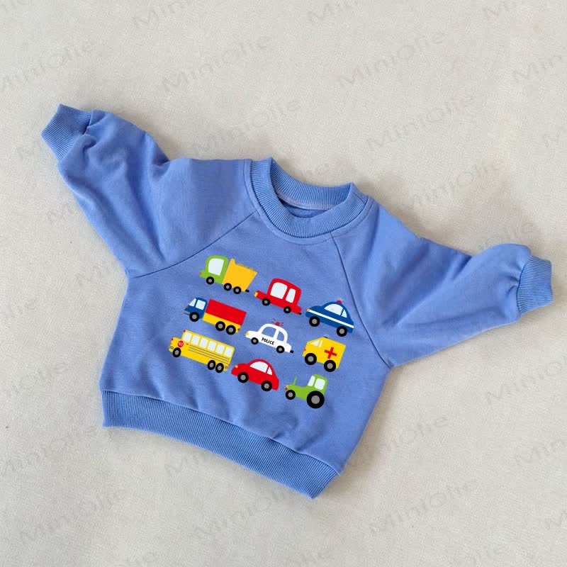 ベビー幼児用特殊車両ブルースウェットシャツ - 青 - 3～5歳 - image 1