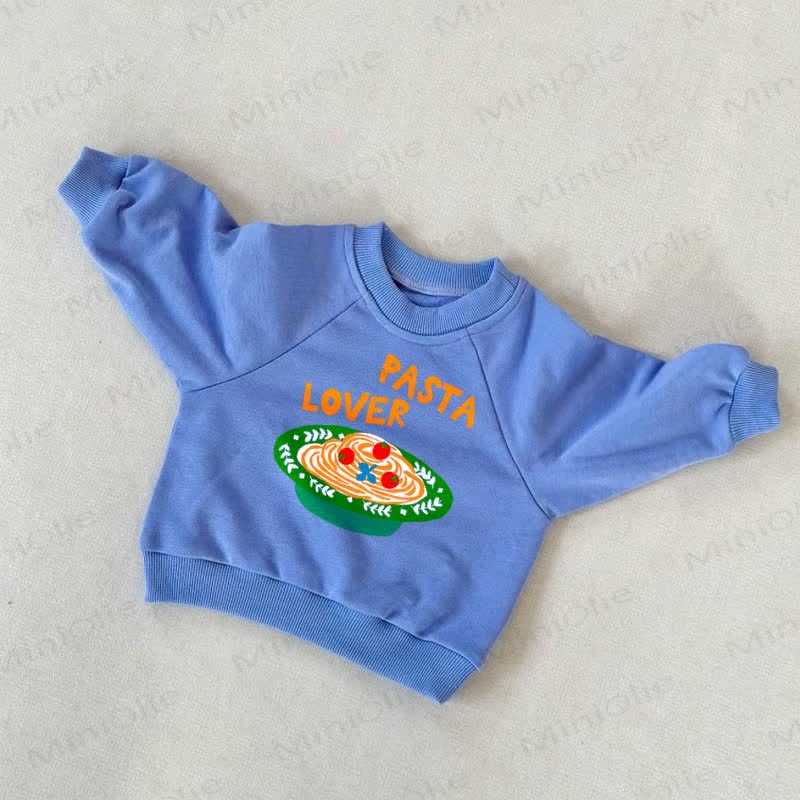 PASTA LOVERベビー 幼児用 ブルー スウェットシャツ - 青 - 3～5歳 - image 1