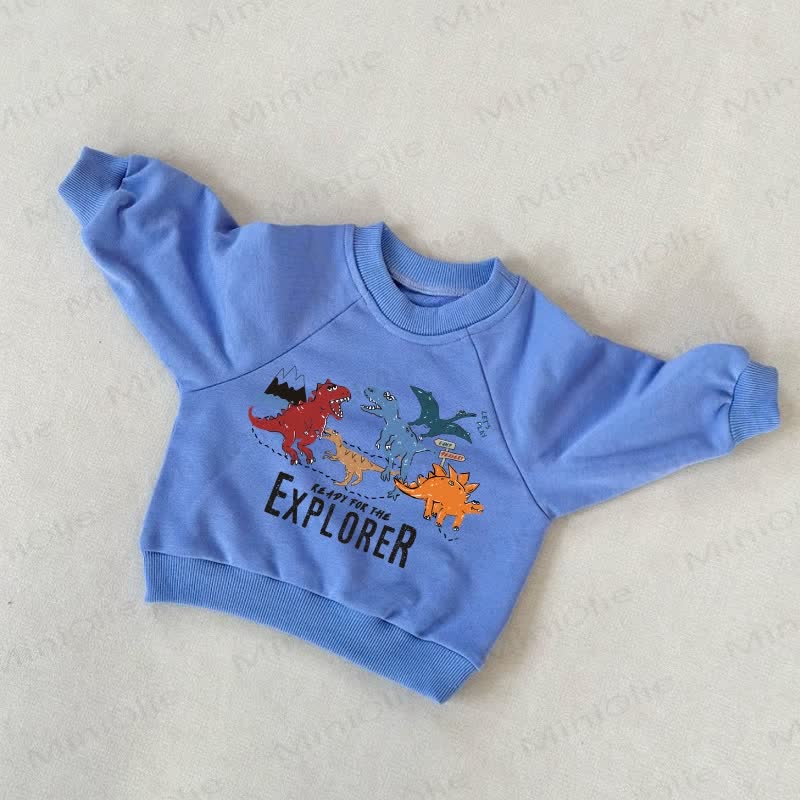 READY FOR THE EXPLORERベビー幼児用恐竜ブルースウェットシャツ - 青 - 3～5歳 - image 1