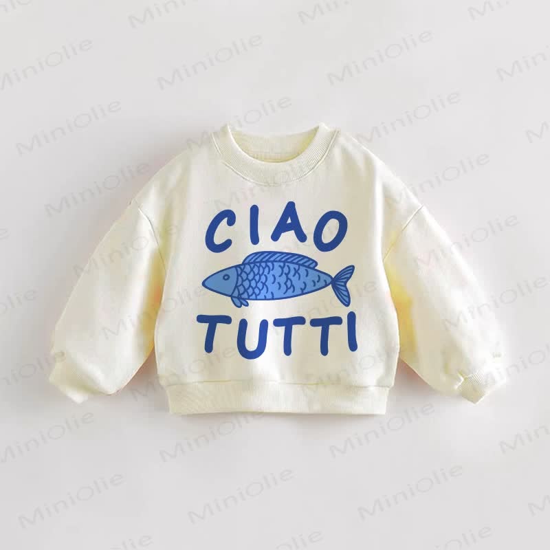 CIAO TUTTIベビー幼児用フィッシュスウェットシャツ - クリーム - 3～5歳 - image 1
