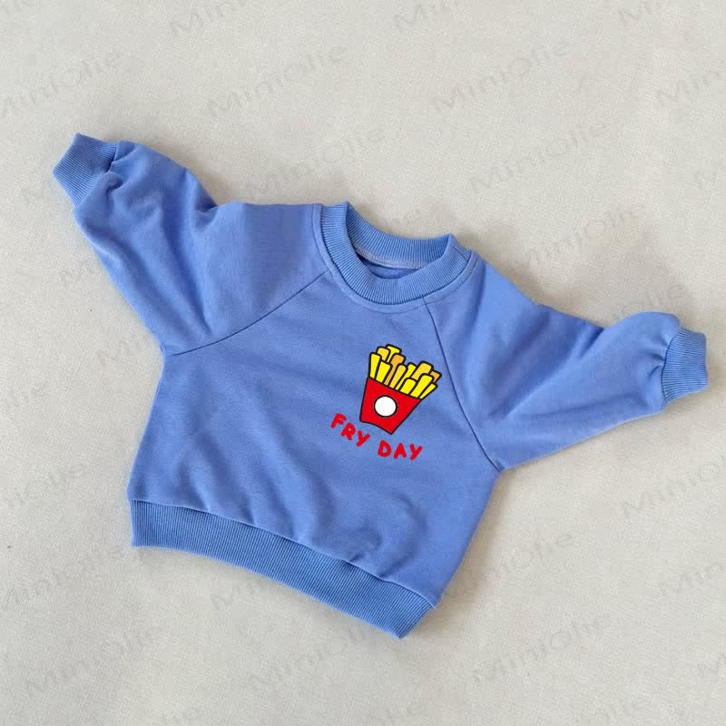 FRY DAYベビー 幼児用 フライドポテト ブルー スウェットシャツ - 青 - 3～5歳 - image 1