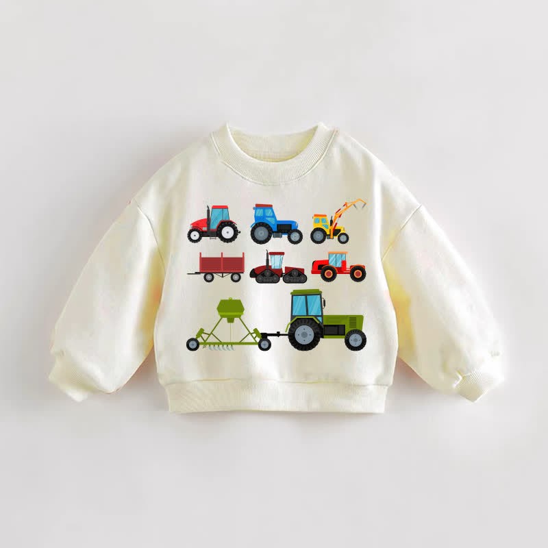 ベビー幼児用エンジニアリング車両スウェットシャツ - クリーム - 3～5歳 - image 1