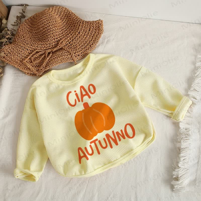 CIAO AUTUNNO ベビー 幼児用 パンプキンイエロー ワッフル Tシャツ - 黄色 - 2～3歳 - image 1