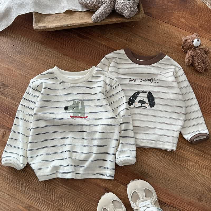 FASHIONABLEベビードッグストライプTシャツ - image 1