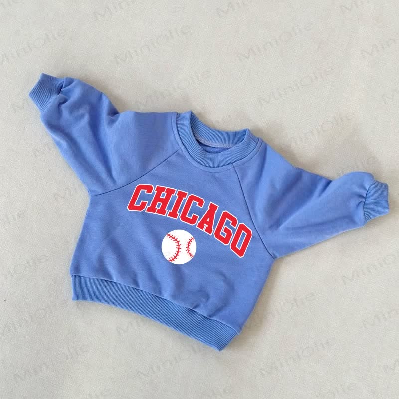 CHICAGOベビー 幼児用 ベースボール ブルー スウェットシャツ - 青 - 3～5歳 - image 1