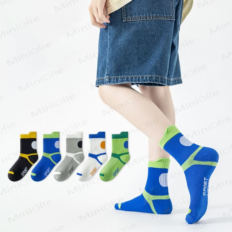 幼児用カラーブロックソックス5足組 - image 2