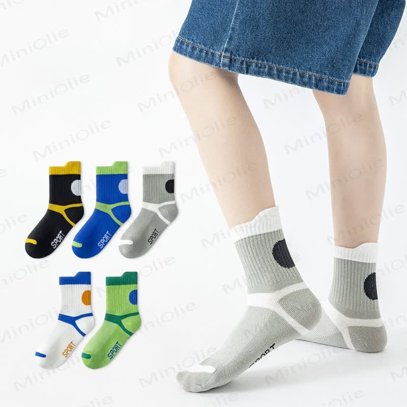 幼児用カラーブロックソックス5足組 - image 1