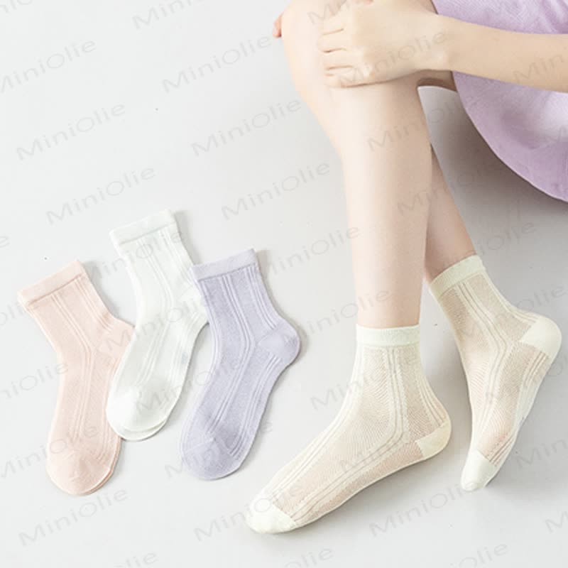 幼児用女の子用無地ソフトソックス4足組 - image 2