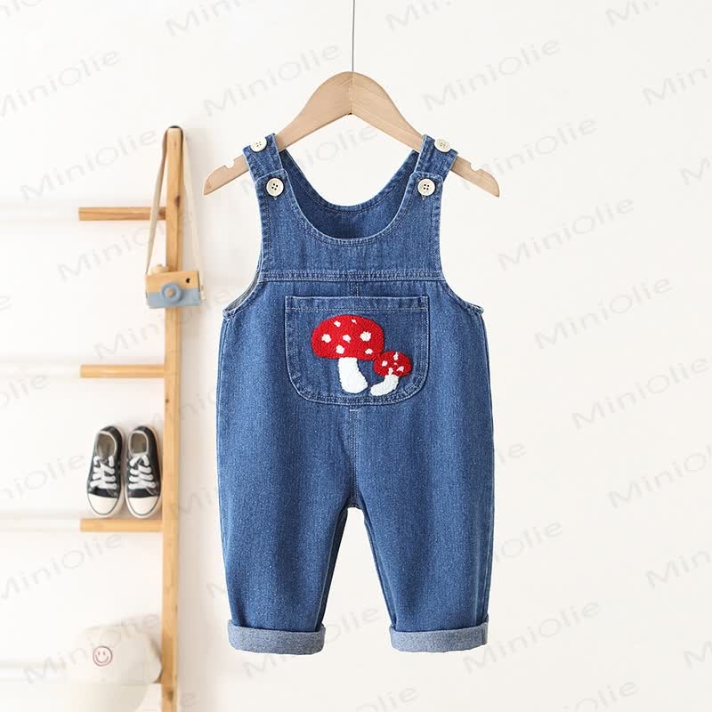 ベビー幼児用マッシュルームデニムオーバーオール - 青 - 5～7歳 - image 1