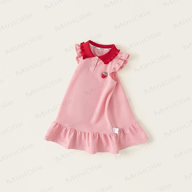 幼児用ピンクストロベリーフリルスイートドレス - image 2