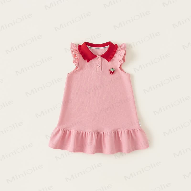 幼児用ピンクストロベリーフリルスイートドレス - ピンク - 10歳 - image 1