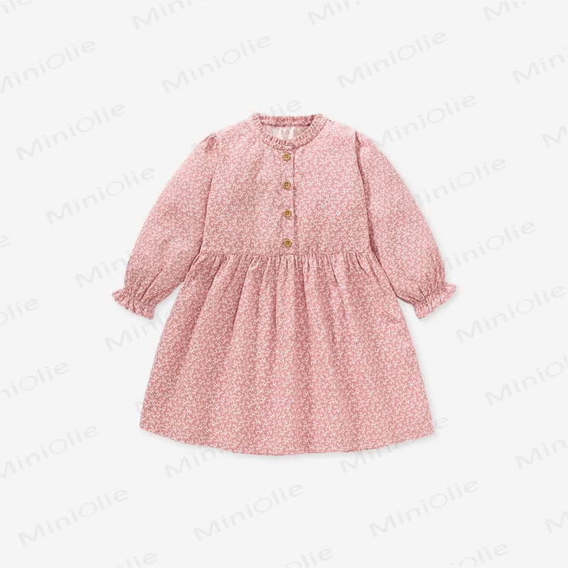 幼児用ヴィンテージ風ピンクフラワードレス - ピンク - 6～7歳 - image 1