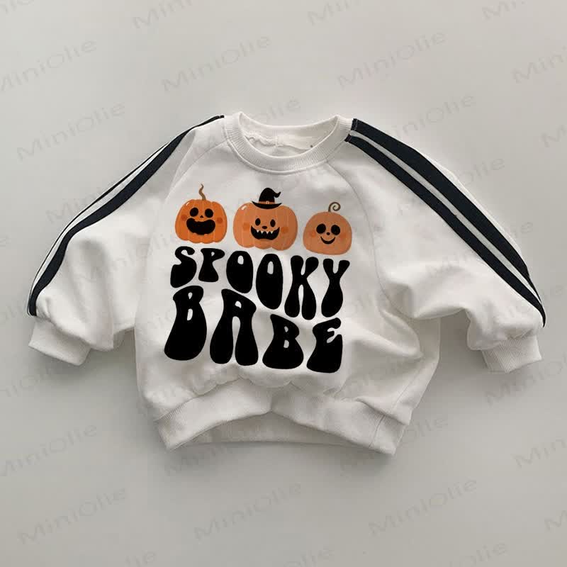 SPOOKY BABEベビーパンプキン ホワイト スウェットシャツ - 白 - 2～3歳 - image 1