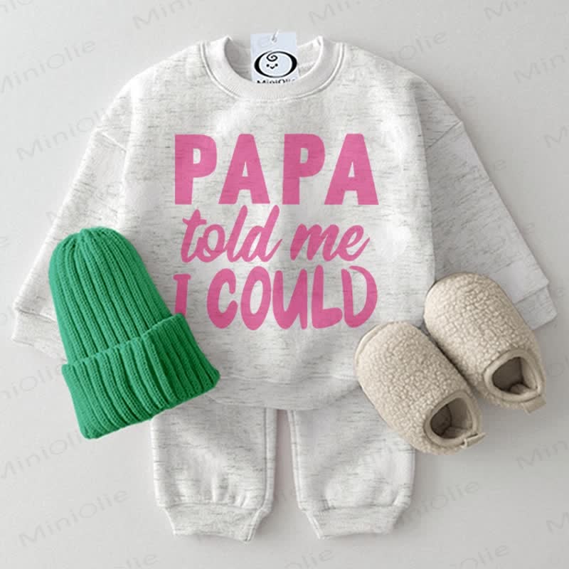 PAPA TOLD ME I COULDベビー 2ピース ライトグレー セット - ライトグレー - 2～3歳 - image 1