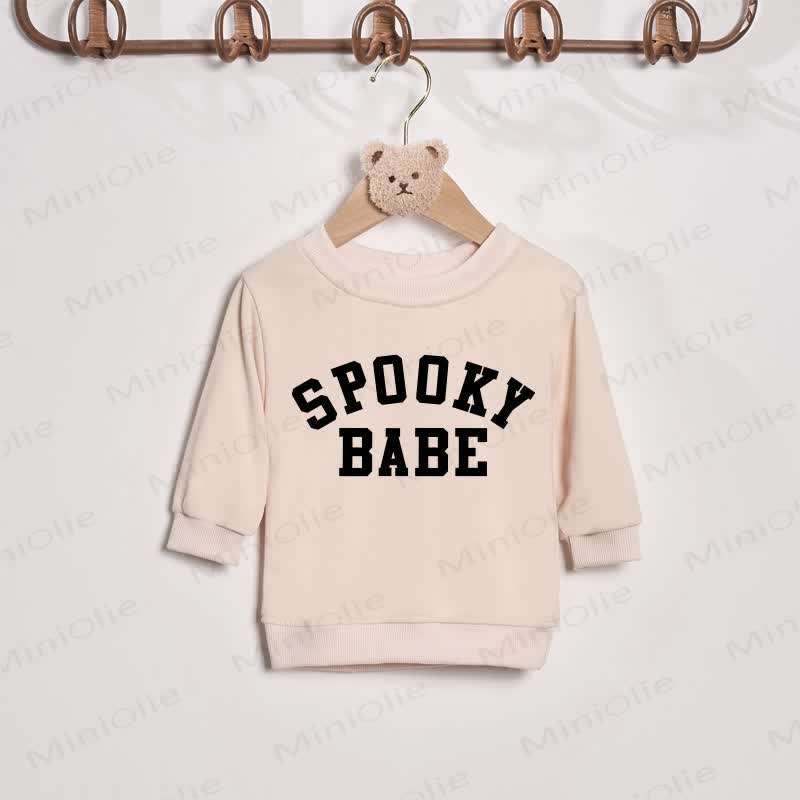 SPOOKY MAMA/BABEママと私 ベージュファミリー スウェットシャツ - ベージュ - ベビースウェットシャツ: 2～3歳 - image 2