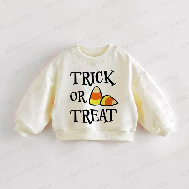 TRICK OR TREATベビー幼児用ハロウィンスウェットシャツ - クリーム - 3～5歳 - image 1
