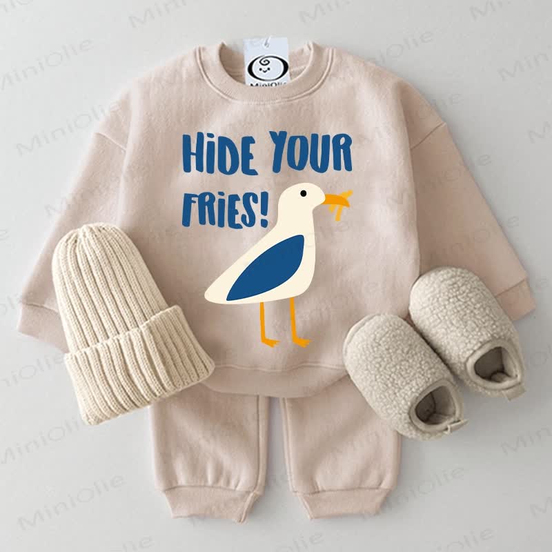 HIDE YOUR FRIES!ベビーピジョン 2ピース ベージュセット - ベージュ - 2～3歳 - image 1