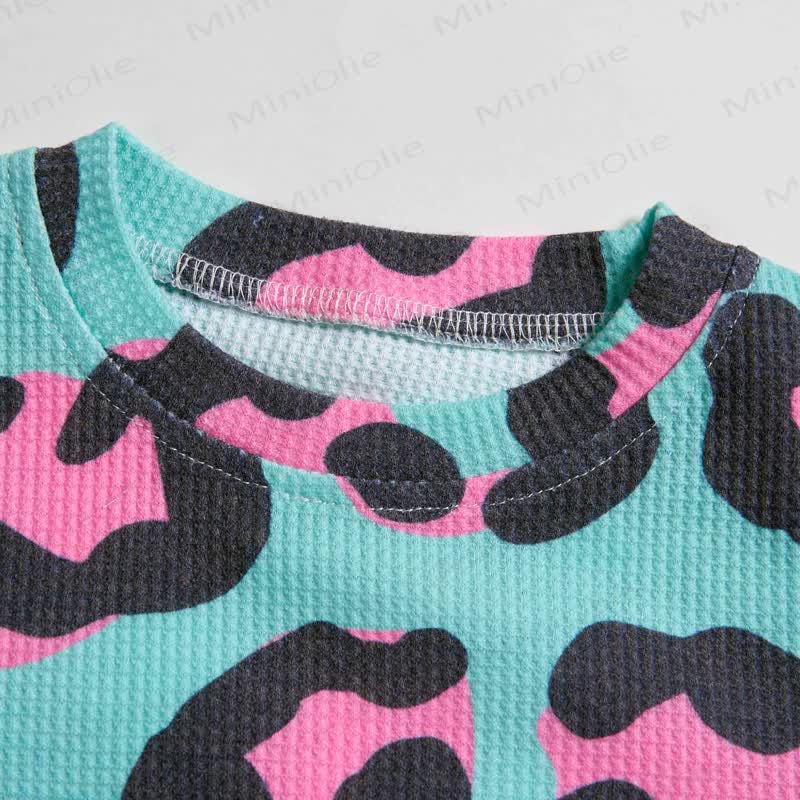 ベビーレオパード柄ワッフル2点セット - image 2