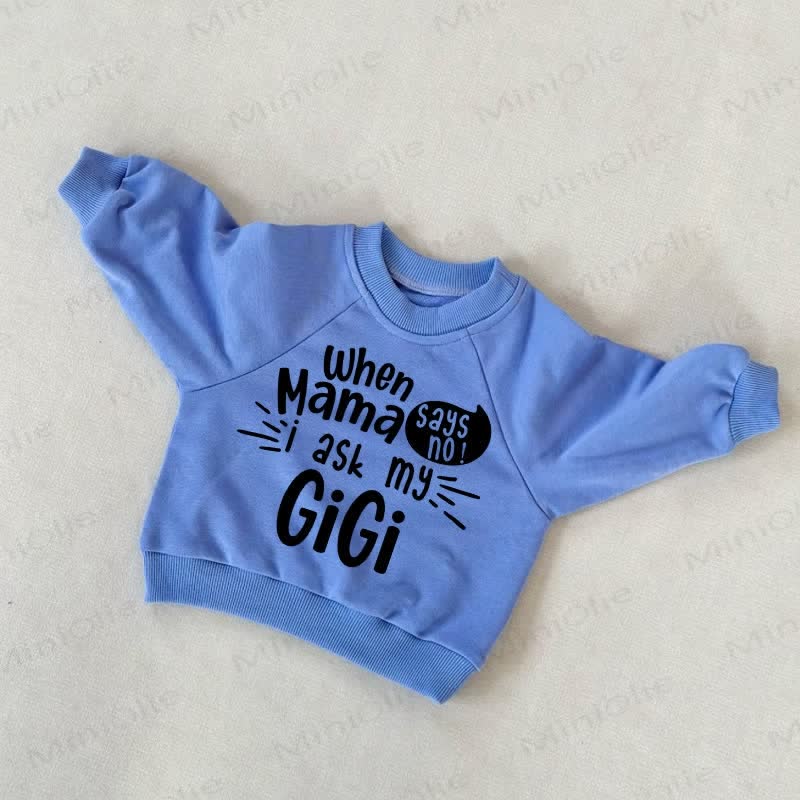 I ASK MY GIGI ベビー 幼児用 ブルー スウェットシャツ - 青 - 3～5歳 - image 1